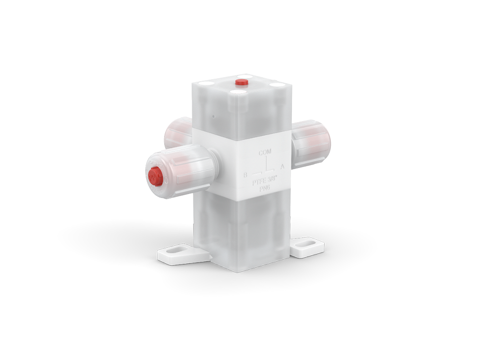 Pneumatic 3/2-way diaphragm globe valve