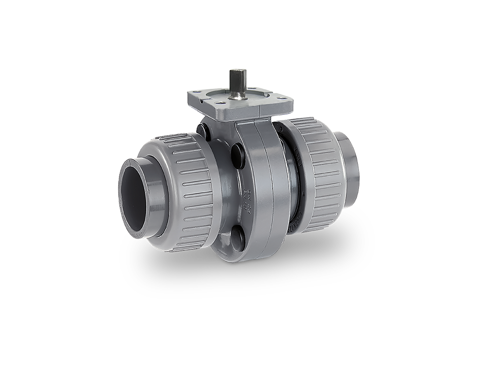 Butterfly valve with free shaft end made of plastic