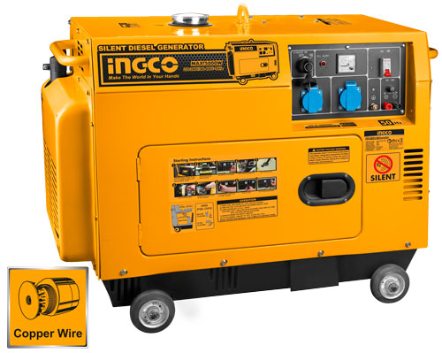 GSE50001Silent diesel generatorRated voltage(V):220-240Rated frequency(Hz):50Max.output(kW):5