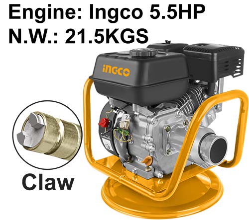 GVR-2Gasoline concrete vibrator(Claw type)Gasoline engineEngine power:4.0kW(5.5HP)Claw type coupling