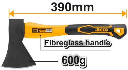 HAX0206008AxeWeight:600gDrop-forged hammerheadFiberglass handle
