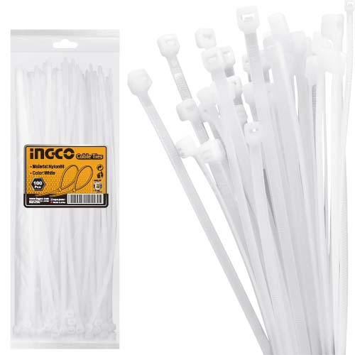 HCT2001Cable tiesColor:WhiteMaterial: Nylon 66Length:200mmWidth:3.6mm