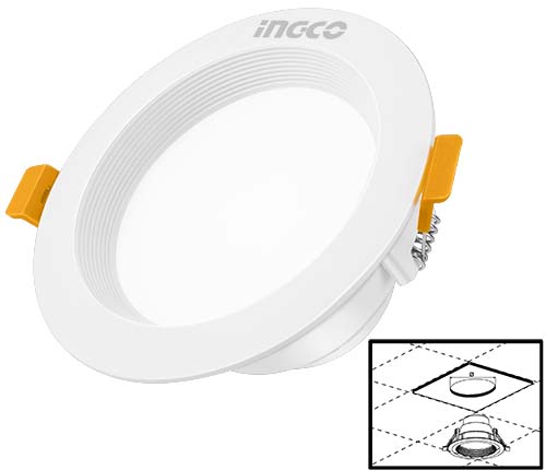 HDL105081Down lightVoltage:220~240V/50-60HzPower(W):8Productsize:φ105*60mm(D*H)Installingsize:φ(80-85)mmColorTemp.(K):6500Daylight
