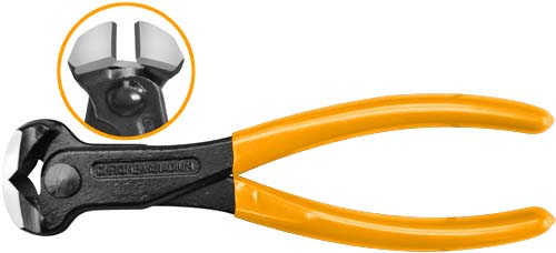 HECP02180End cutting pliersSize：7"/180mmMaterial: Cr-VPacked by half double blister