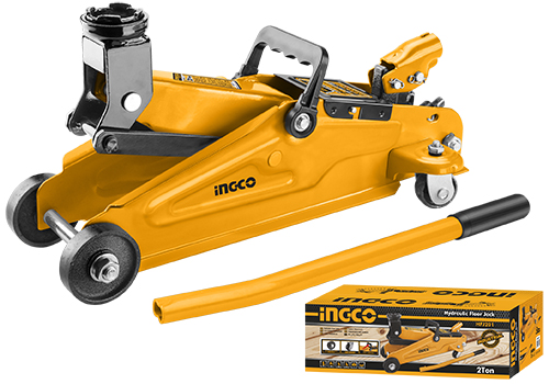 HFJ201Hydraulic floor jack2TonMax. height: 340mmNet weight:8.5kg