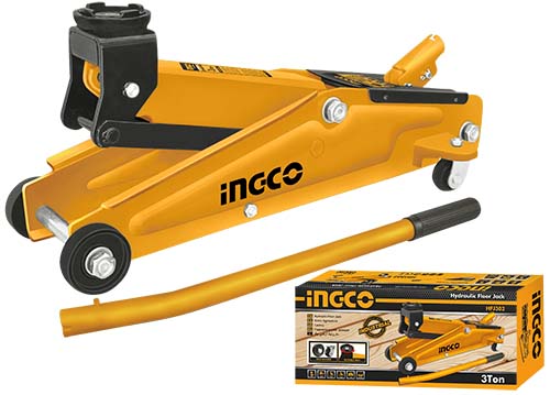 HFJ302Hydraulic floor jack3TonMax. height: 410mmNet weight:16kg