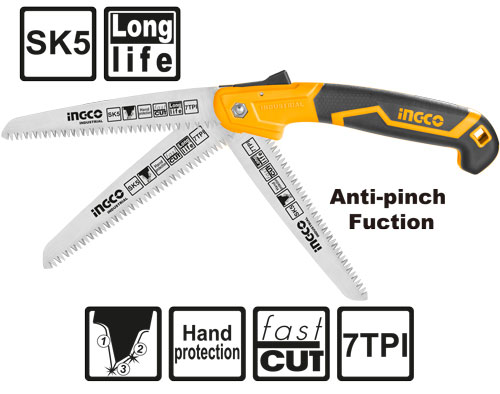 HFSW1808Folding sawSize:7"/180mm7TPI,heat treatment teethFast cut and long life