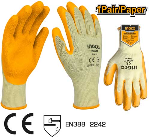 HGVL03Latex glovesSize:XLUse for heavy cargo handling worker, slight sharp objects carrier etc.Packed by poly bag