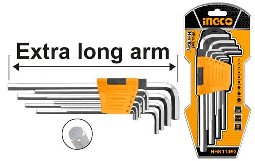 HHK11092Hex keySize:1.5-10mmExtra-long armMaterial:S2