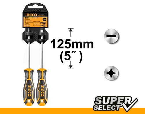 HKSD02482 Pcs screwdriver set2 pcs screwdriver setSL6.5*6*125 PH2*6*125Packed by plastic hanger