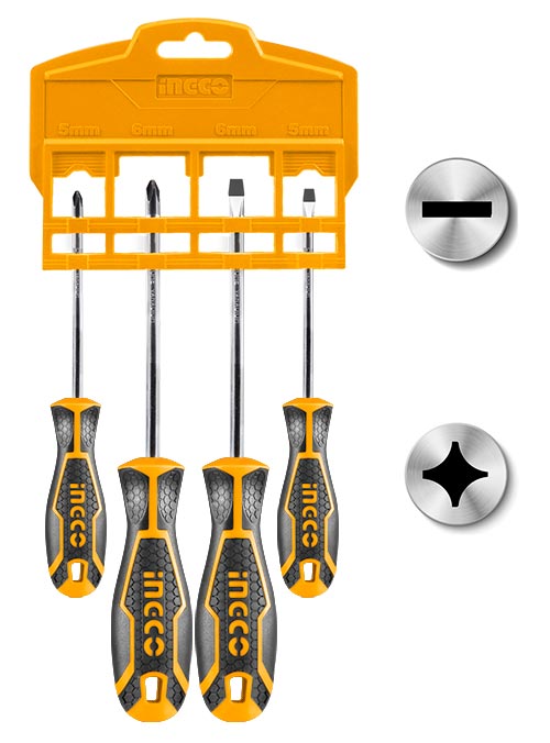 HKSD04284 Pcs screwdriver set4 pcs screwdriver setMaterial:CRVPacked by plastic hanger