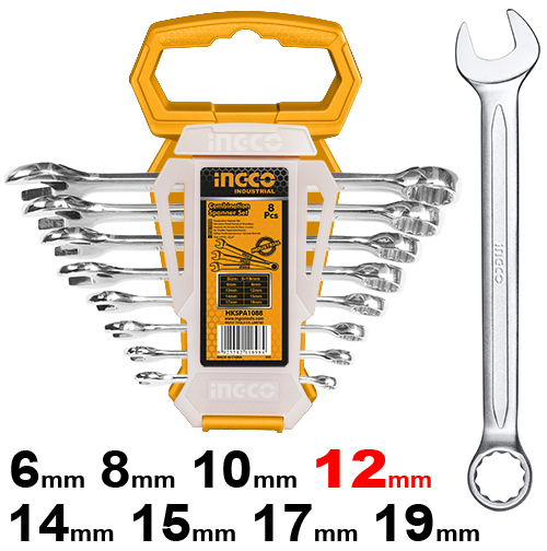 HKSPA10888Pcs Combination spanner set8pcs combination spanner setSize:6-19mm6mm,8mm,10mm,12mm,14mm,15mm,17mm,19mm