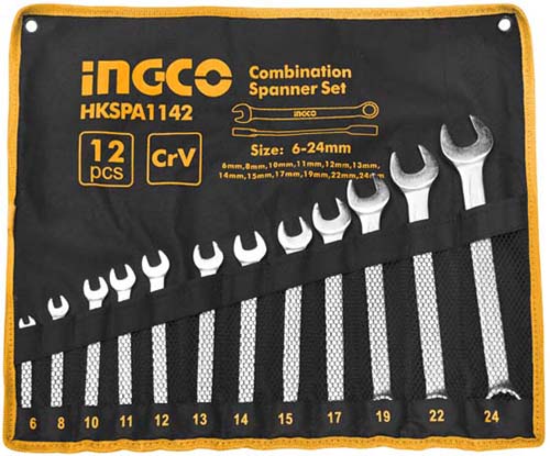 HKSPA114212Pcs Combination spanner set12pcs combination spanner setSize:6-24mm6mm,8mm,10mm,11mm,12mm,13mm,14mm,15mm,17mm,19mm,22mm,24mm