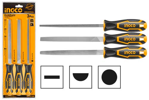 HKTFS13083 Pcs steel file setLength:8"/200mmT12 SteelPacked by double blister