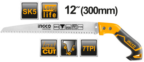 HPS3008Pruning sawSize:12"/300mm7TPI,heat treatment teethFast cut and long life