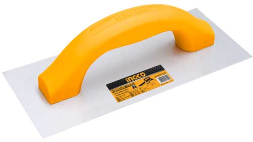 HPT23108Plastering trowelSize:230x100mmCarbon steelPacked by label