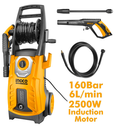 HPWR25008High pressure washerVoltage:220-240V~50HzInput power:2500WMax Pressure:160Bar (2300PSI)