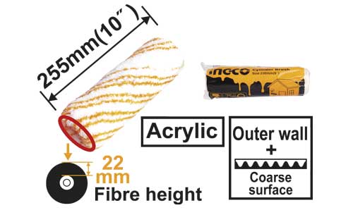HRC0925522Roller cover(Outer wall)Material: Micro fibreSize:255mm/10"Fibre height:22mm