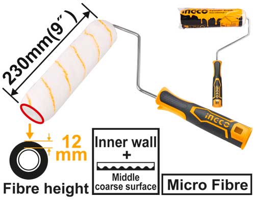HRHT042301DCylinder brush(Inner wall)Material:Micro fibreSize:230mm/9"Inner wall