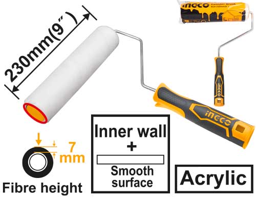 HRHT052301Cylinder brush(Inner wall)Material:AcrylicSize:230mm/9"Inner wall