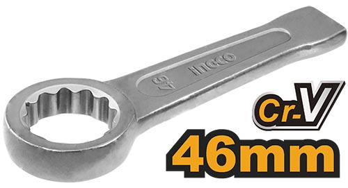 HRSW046Ring slogging wrenchSize:46mmMaterial:CrMoPacked by carton box