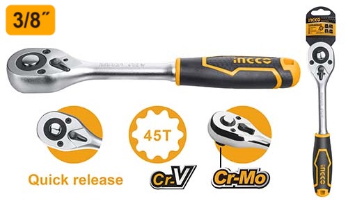 HRTH0838Ratchet wrenchSize:3/8" 72TLength:205mmMaterial : Cr-V+CrMo
