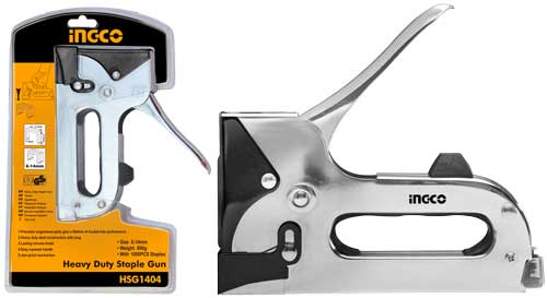 HSG1404Heavy duty staple gunHeavy duty staple gunWire:1.2mmCrown:10.6mm or 11.3mmLength:4-14mm