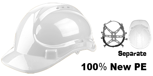 HSH209Safety helmetPE shell with ventsLining material: PlasticChin strap included