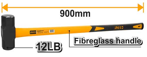 HSM01598Sledge hammerWeight:12LBINGCO Style 900mm Fiberglass handle45# carbon steel Drop-forged