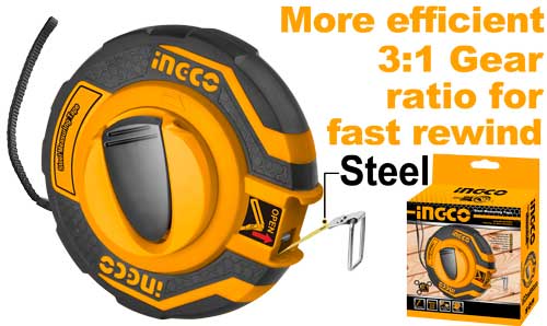 HSMT8420Steel measuring tapeLength & width:20mx12.5mmWith metric and inch3:1 Gear ratio for fast rewind