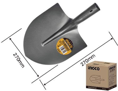 HSSL07Steel shovel headWeight:1kgShovel head width:270mmShovel head length:270mm