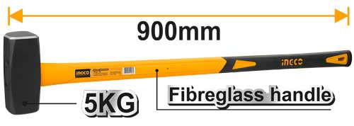 HSTH03598Stoning hammerWeight:5kgDrop-forged hammerheadFiberglass handle