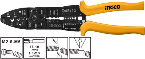HWSP101Wire stripperSize:10"/254mmWith sharp edge for cutting wireWith push down wire function