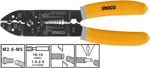 HWSP851Wire stripperSize:8.5"/215mmWith sharp edge for cutting wireWith push down wire function