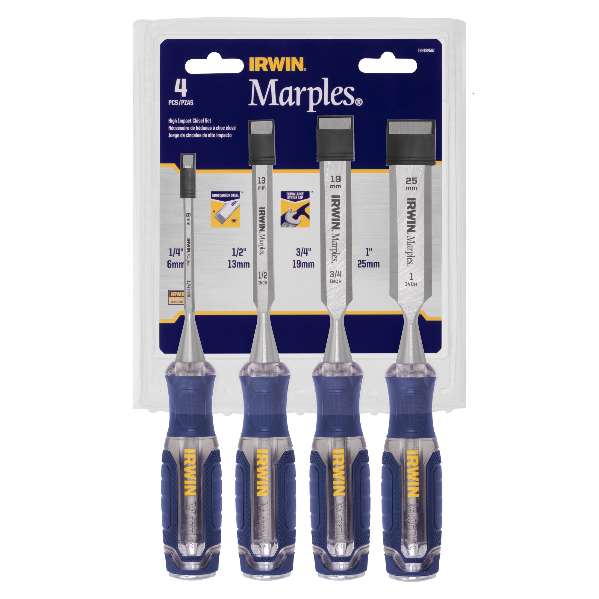 IRWIN® Marples High Impact 4-PACK Woodworking Chisels Set