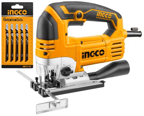 JS80068Jig sawVoltage:220-240V~50HzInput power:800WCutting capacity:  Wood:135mm  Steel:10mm