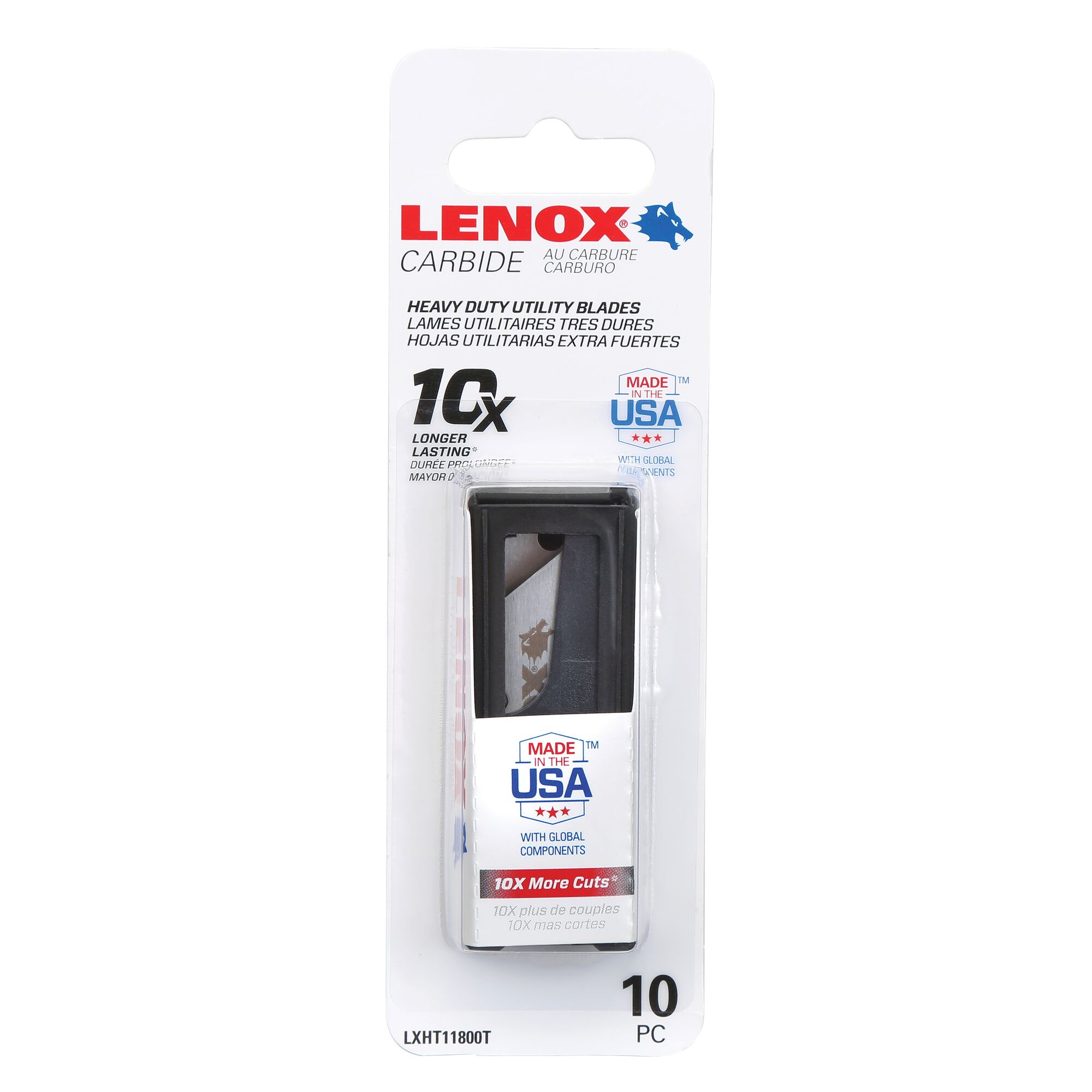 Carbide Edge Knife Blades with Small Dispenser 10 pack