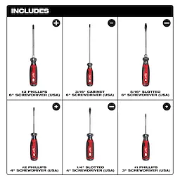 6 PC. Cushion Grip Screwdriver Set (USA)