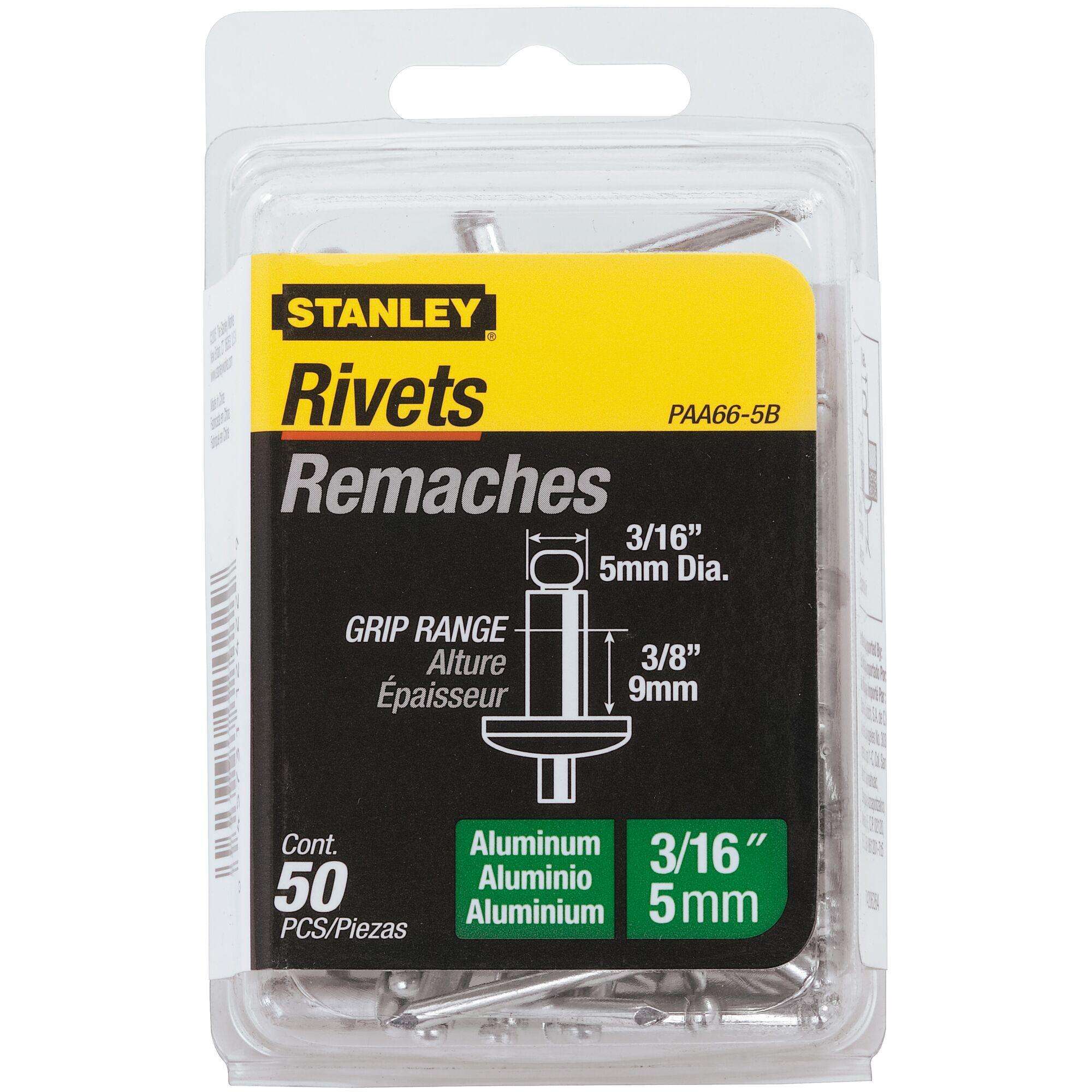 3/16 in x 3/8 in Aluminum Rivets (50 Pk)