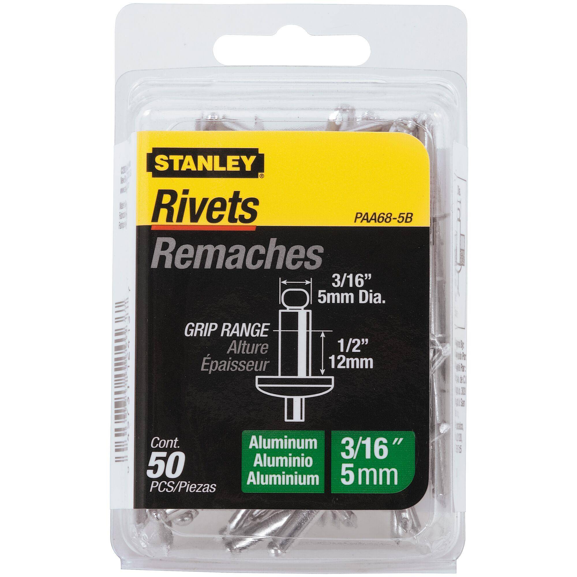3/16 in x 1/2 in Aluminum Rivets (50 Pk)