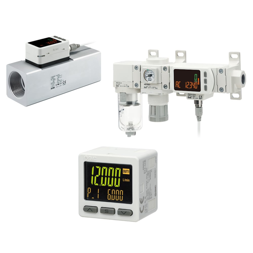 3-Color Display Digital Flow Switch for Large Flow PF3A□H（-L）