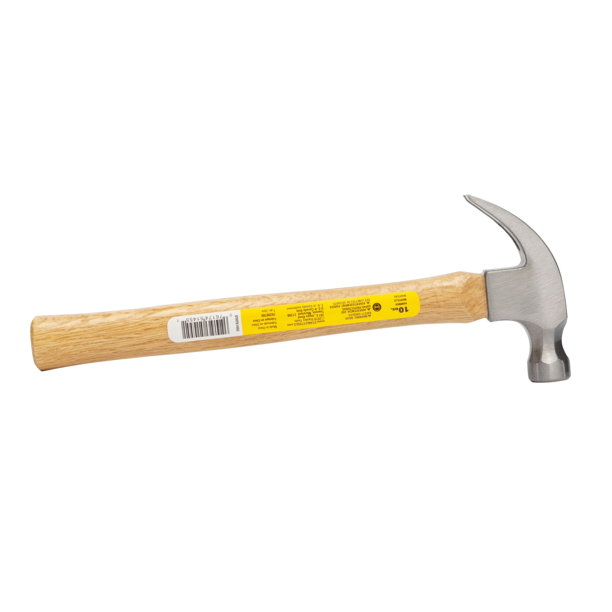 10 oz Curved Claw Wood Handle Hammer