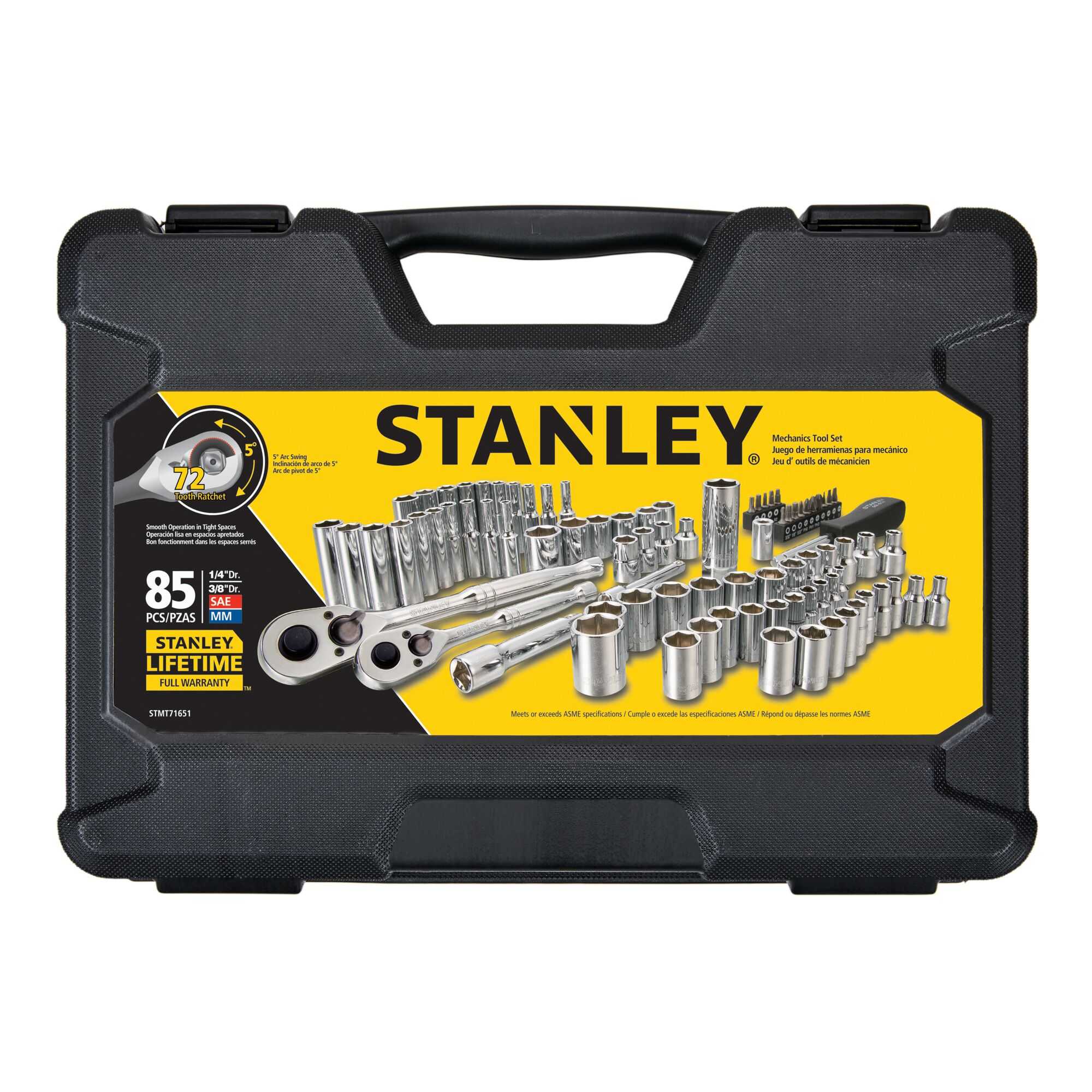 85 pc 1/4 in & 3/8 in Drive Mechanic's Tool Set