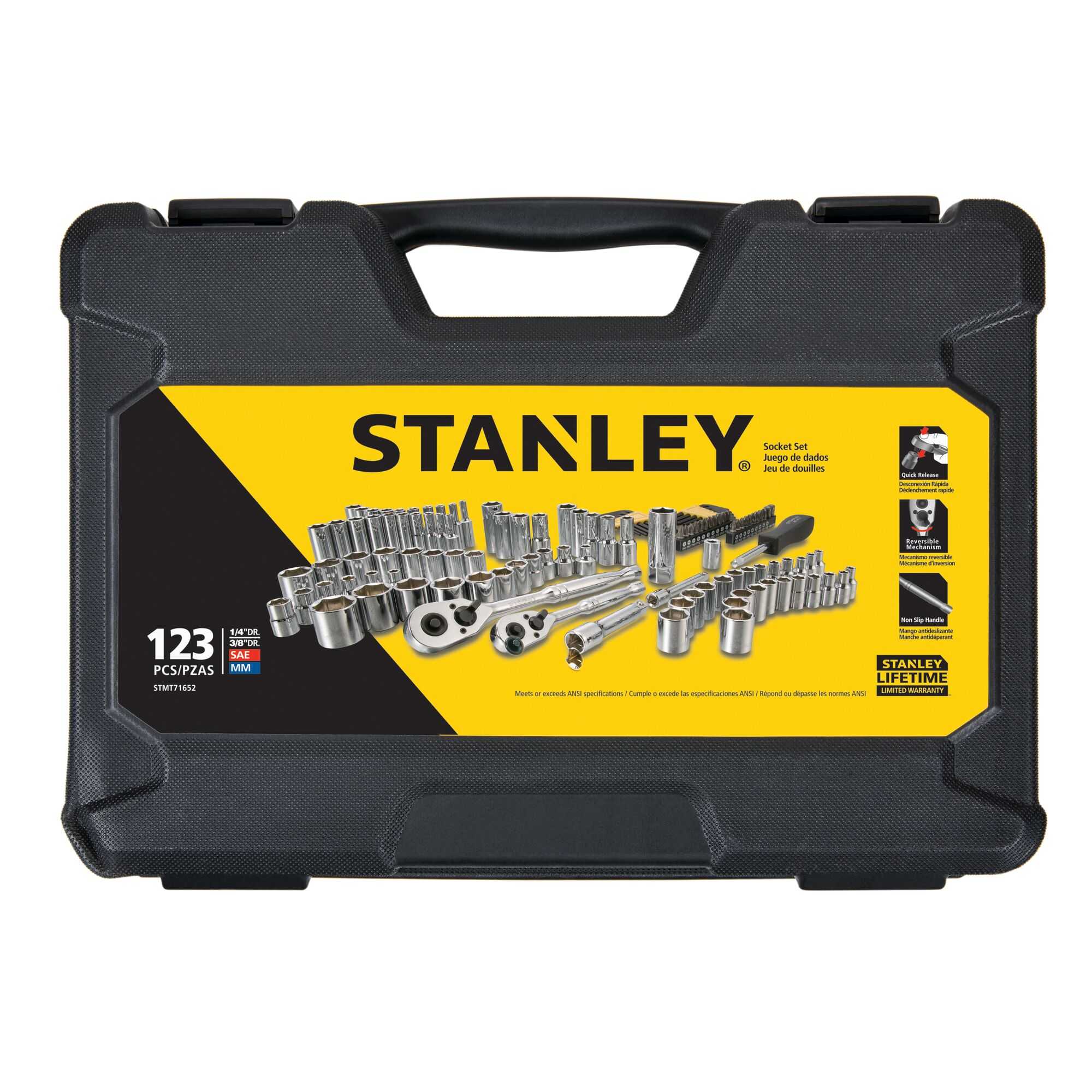 123 pc 1/4 in & 3/8 in Drive Mechanic's Tool Set