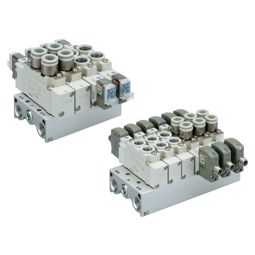 4-Position Dual 3-Port Valve: Body Ported/Base Mounted SY5000/7000-X701