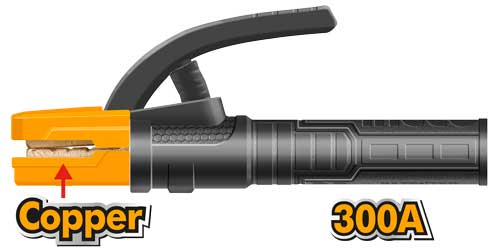 WAH3008Electrode holderRated current:300AUnique design new designSuitable for MMA welding machine