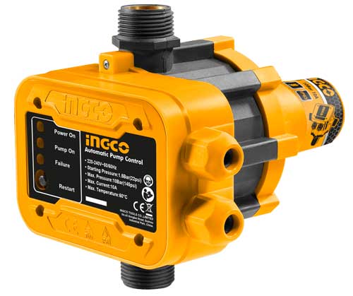 WAPS001Automatic pump controlRated voltage:220-240VFrequency:50/60HzStaring pressure:1.5barMax.current:10A