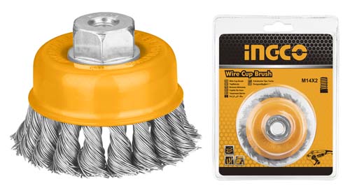 WB20752Wire cup brushDia: 75mm, 3"Thread: M10x1.5Wire dia: 0.5mm