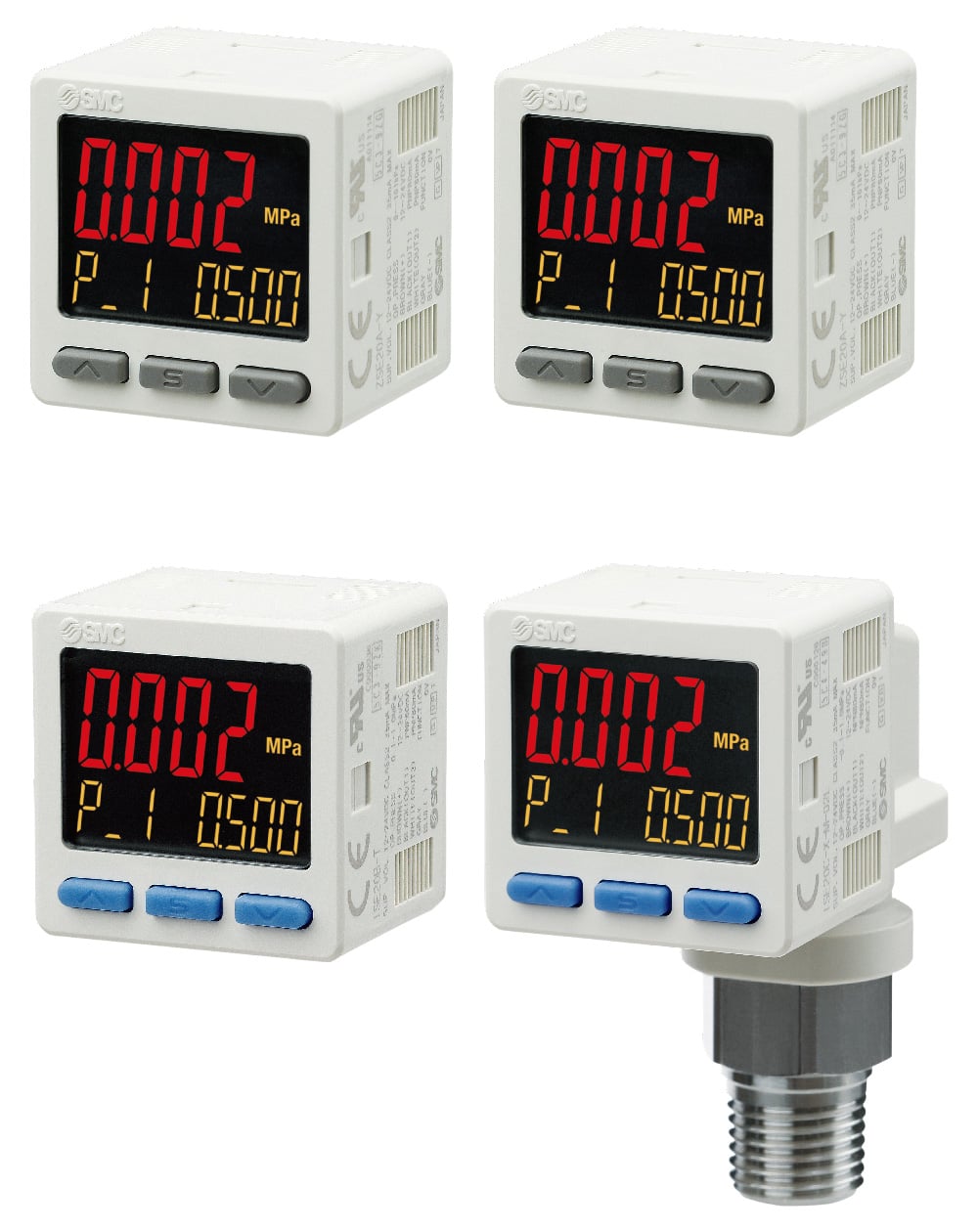 3-Screen Display High-Precision Digital Pressure Switch ZSE20□(F)-X2/ISE20□-X2/ZSE20C(F)/ISE20C(H)